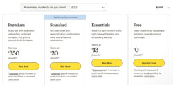 Mailchimp subscription pricing model example